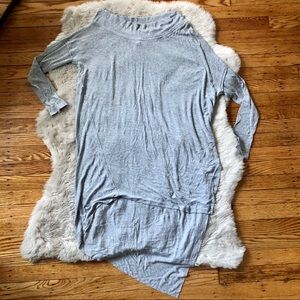 We The Free Grey Asymmetrical Ribbed Bardot Top